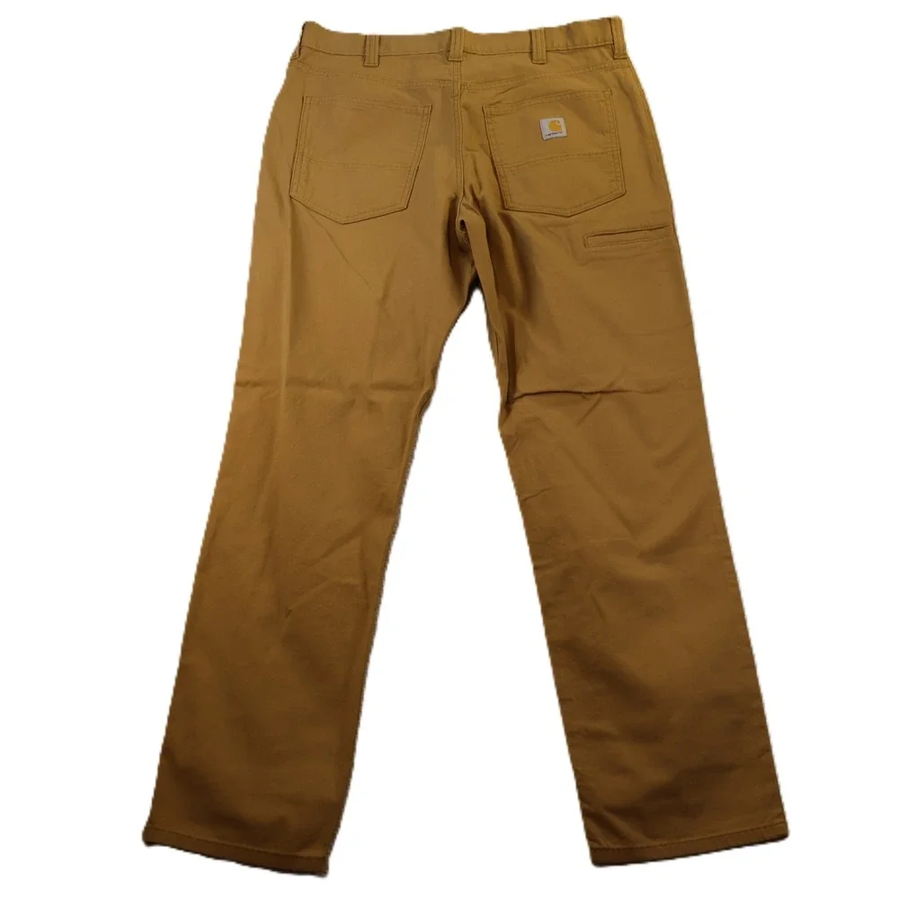 Carhartt Mens 34x32 Work Pants Brown Rugged Flex Relaxed Fit Canvas BN2517-M
